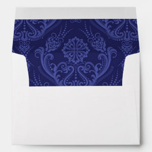 Luxury blue floral damask wallpaper envelope