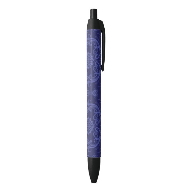 Luxury blue floral damask wallpaper pen (Bottom (Vertical))