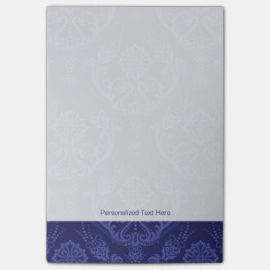 Luxury blue floral damask wallpaper post-it notes