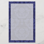 Luxury blue floral damask wallpaper stationery