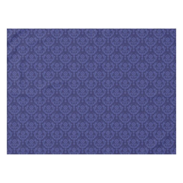 Luxury blue floral damask wallpaper tablecloth (Front (Horizontal))