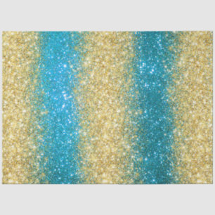 Luxury Blue Gold Glitter Tissue Paper