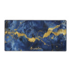 Luxury Blue Gold Marble Personalized