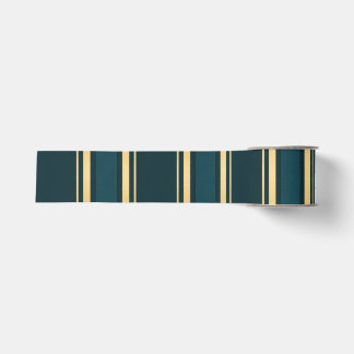 Luxury Blue Green Gold Stripe Gift Wrap Pattern Grosgrain Ribbon