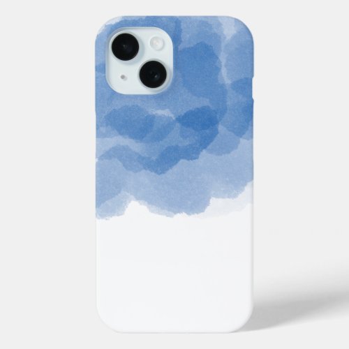 Luxury Blue Magic Rose Watercolor Abstract Art iPhone 15 Case