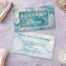 Luxury Blue Marble Makeup Artist & Hair Stylist