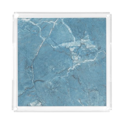 Luxury Blue Marble Panoramic Design Acrylic Tray