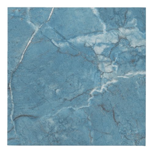 Luxury Blue Marble Panoramic Design Faux Canvas Print
