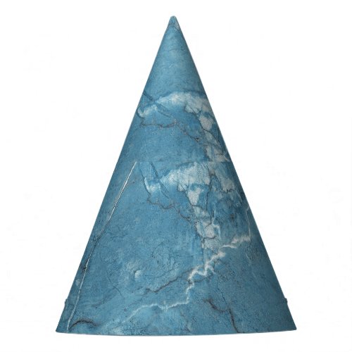 Luxury Blue Marble Panoramic Design Party Hat