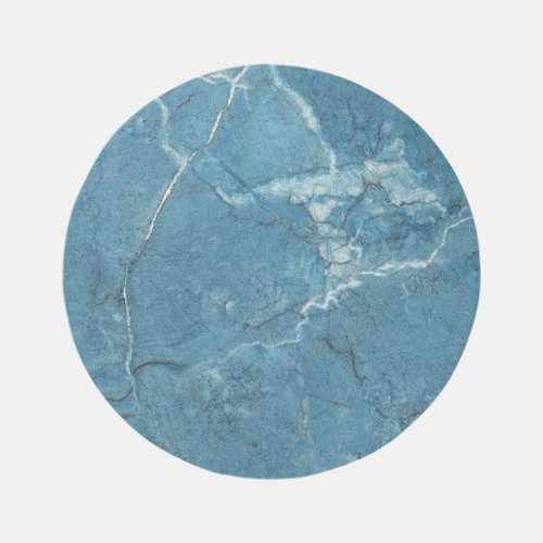 Luxury Blue Marble Panoramic Design Rug