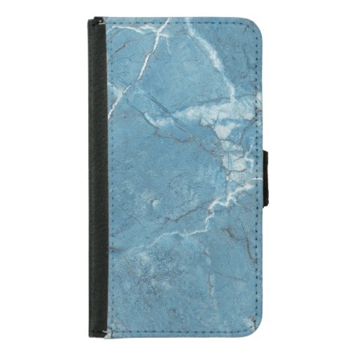 Luxury Blue Marble Panoramic Design Samsung Galaxy S5 Wallet Case