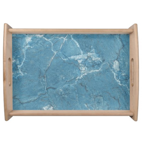 Luxury Blue Marble Panoramic Design Serving Tray