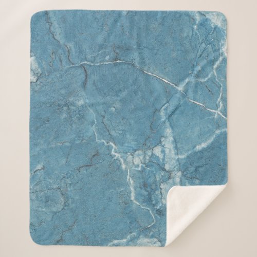 Luxury Blue Marble Panoramic Design Sherpa Blanket