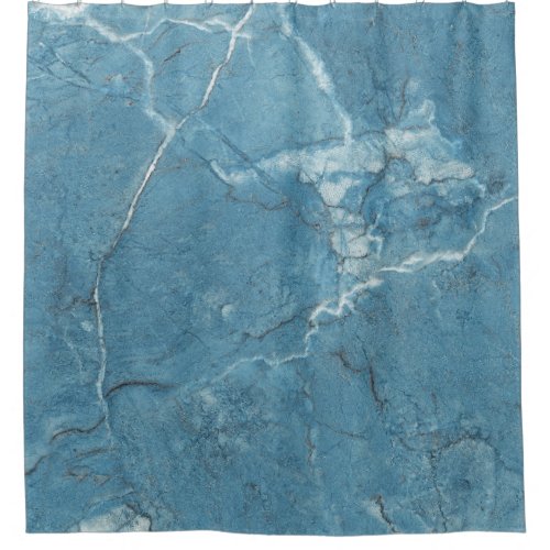 Luxury Blue Marble Panoramic Design Shower Curtain