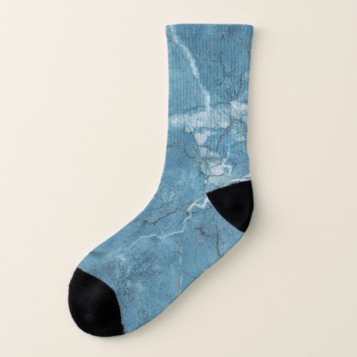 Luxury Blue Marble Panoramic Design Socks