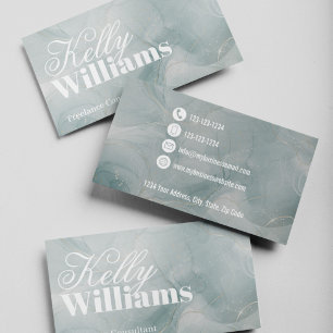 Luxury Blue Marble Raised Gloss Professional Spot UV Business Card