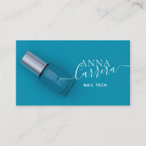 Luxury Blue Nail Color Nail Tech Nail Salon Business Card
