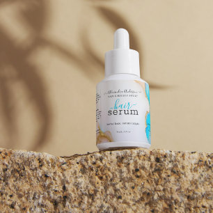 Luxury Blue White Gold Holographic Agate Product Label