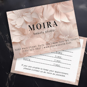Luxury, Blush-Beige, Flower, Reminder Appointment Card