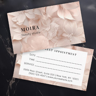 Luxury, Blush-Beige, Flower, Salon Appointment Card