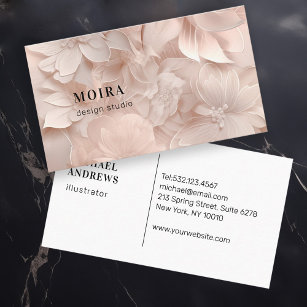 Luxury, Blush-Beige, Flower, Salon, Business Card