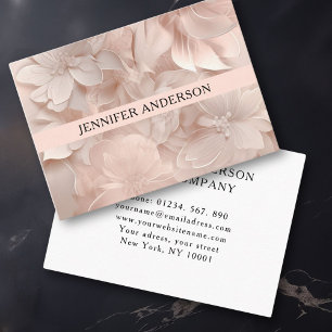 Luxury, Blush-Beige, Flower, Salon Business Card