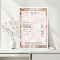 Luxury, Blush-Beige, Flower, Salon Price List 