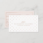 Luxury Blush Faux Rose Gold Foil Dots Elegant bow Business Card (Front/Back)
