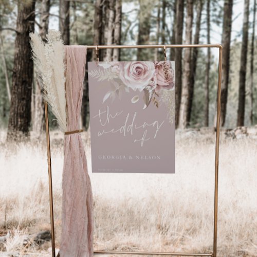 Luxury Blush Floral Large Wedding Poster Sign