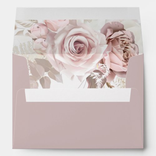 Luxury Blush Floral Wedding Envelope