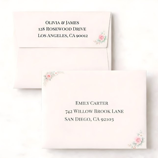 Luxury Blush Floral Wedding Envelope (Creator Uploaded)