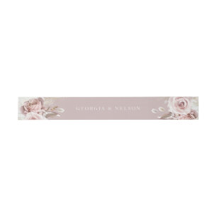 Luxury Blush Floral Wedding Invitation Belly Band