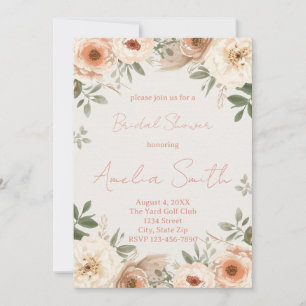 Luxury Blush Garden Bridal Shower Invitation