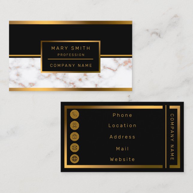 Luxury Blush Glitter Pink White Marble Customize Business Card (Front/Back)