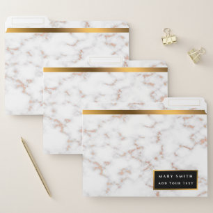 Luxury Blush Glitter Pink White Marble Customize File Folder