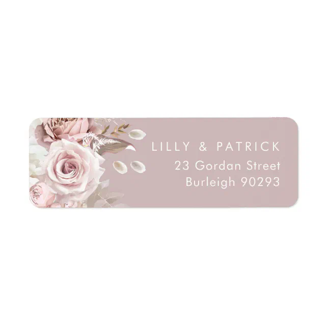Luxury Blush Modern Wedding Return Address Label Zazzle