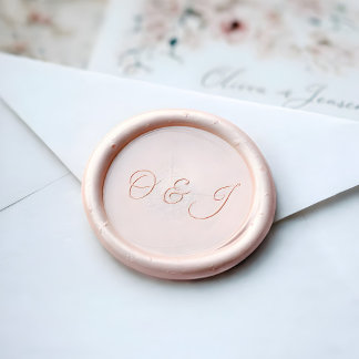 Luxury Blush Monogram Wax Seal Sticker