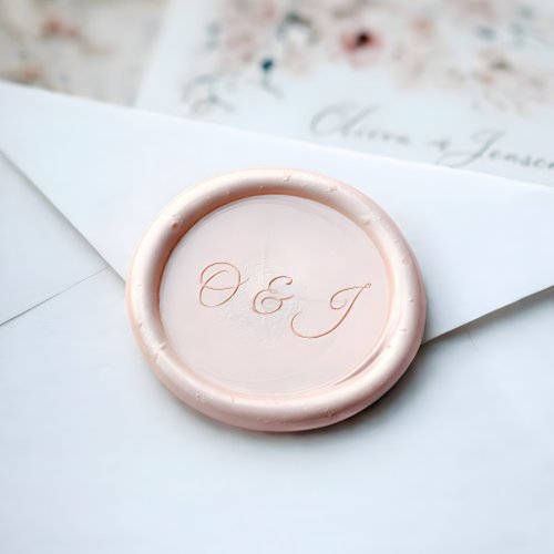 Luxury Blush Monogram Wax Seal Sticker
