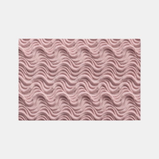 Luxury Blush Pink 3D Wavy Area Rug - Modern Textur