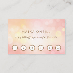 Luxury Blush PINK bokeh wellness massage yoga Business Card