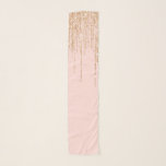 Luxury Blush Pink Gold Sparkly Glitter Fringe Scarf<br><div class="desc">This glamorous and luxury print is the perfect design for the stylish and trendy woman. It features a faux sparkly gold glitter fringe curtain with faux glitter typography on top of a simple blush pink background. It's an elegant, chic, trendy, and modern bling design with a Hollywood vibe! ***IMPORTANT DESIGN...</div>