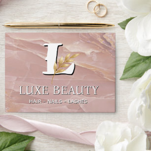 Luxury Blush Pink Marble Beauty Salon Logo Envelope