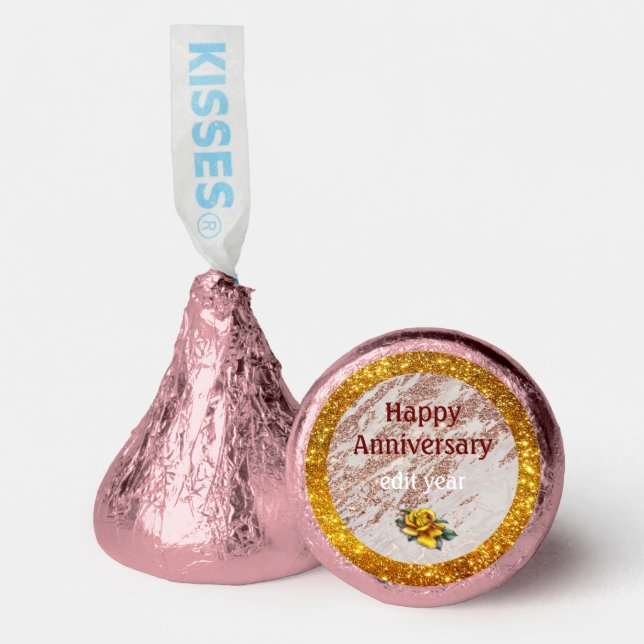 Luxury Blush Pink Rose Glitter Marble Customize Hershey®'s Kisses® (Front)