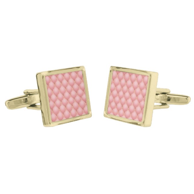 Luxury Blush Pink Rose Gold Diamond Cufflinks (Angled)