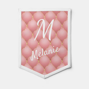 Luxury Blush Pink Rose Gold Diamond Name Letter Pennant