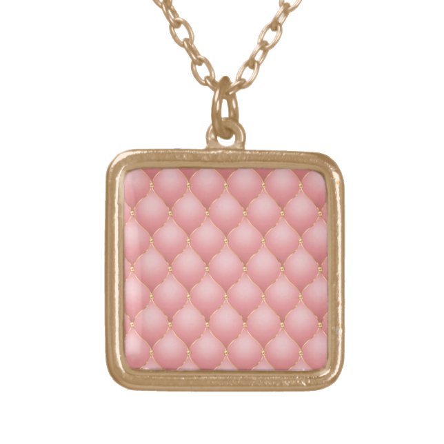 Luxury Blush Pink Rose Gold Diamond Necklace (Front)