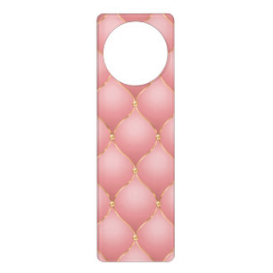 Luxury Blush Pink Rose Gold Diamond Tufted Pattern Door Hanger
