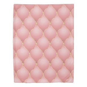Luxury Blush Pink Rose Gold Tufted Duvet Cover