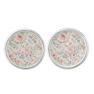 Luxury Blush Pink Rose Romantic Garden Wedding Cufflinks