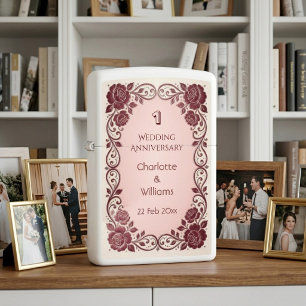 Luxury Blush Pink Silver Glitter Floral Wedding Zippo Lighter